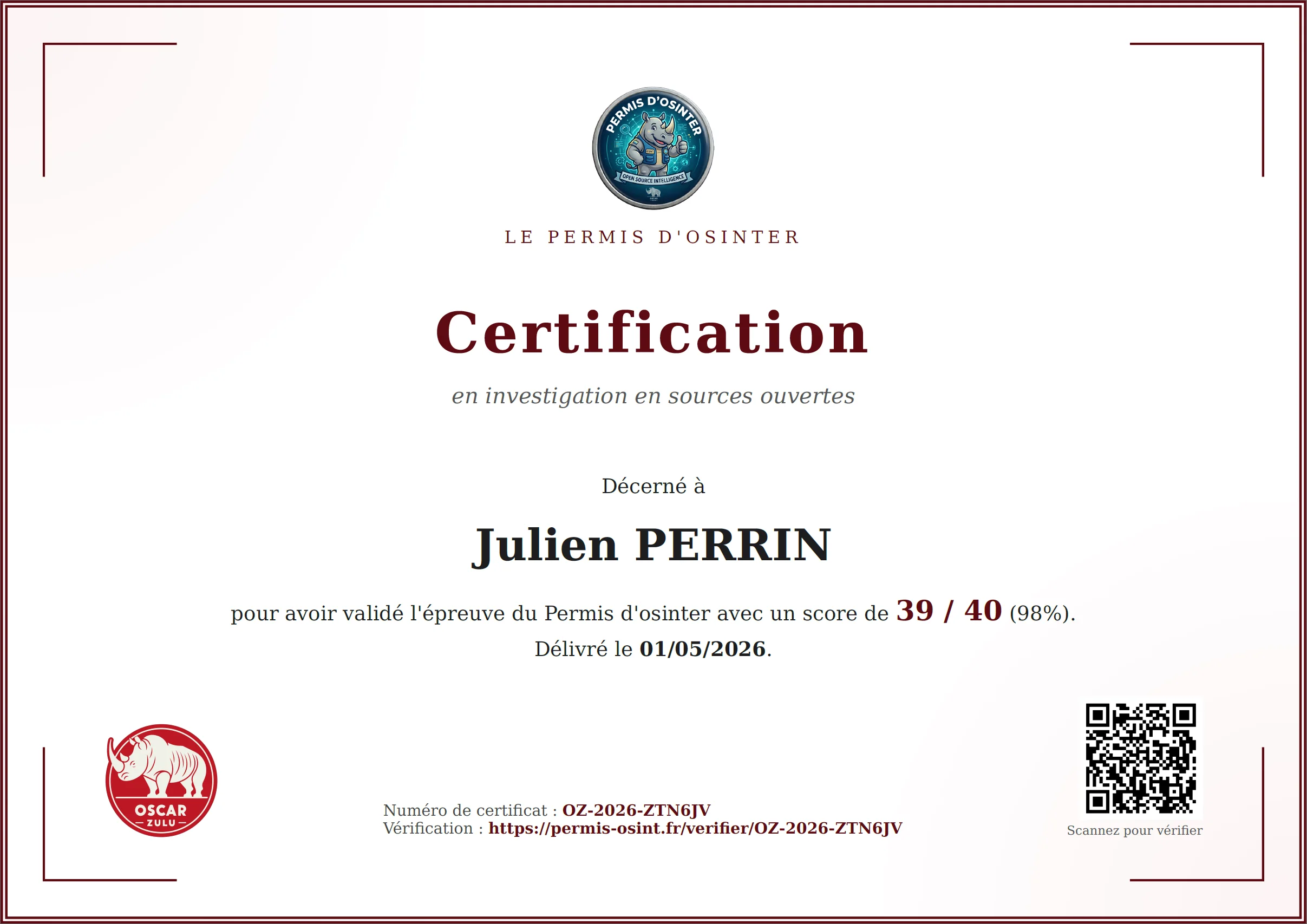 OSINT Certificate
