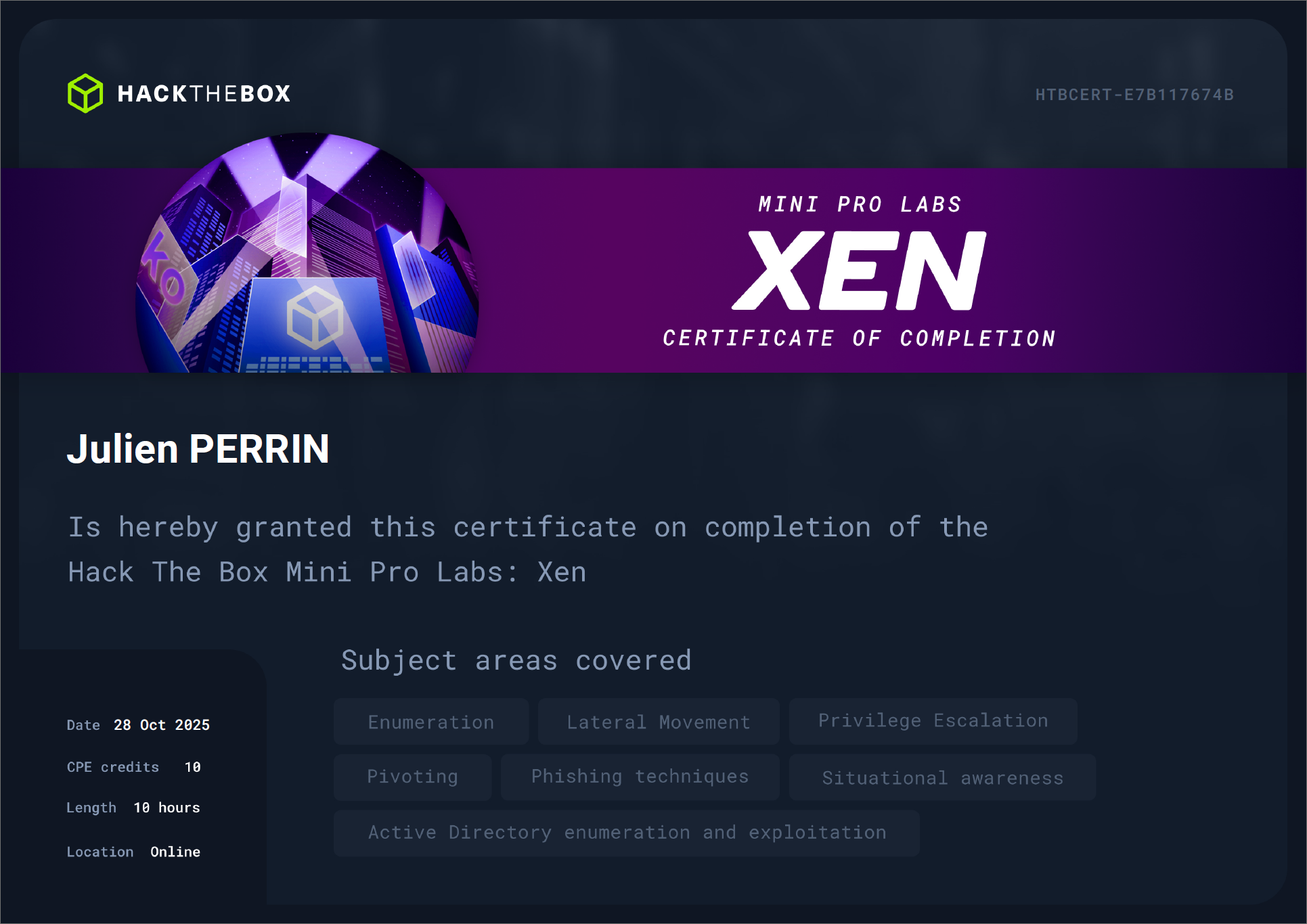 XEN Certificate
